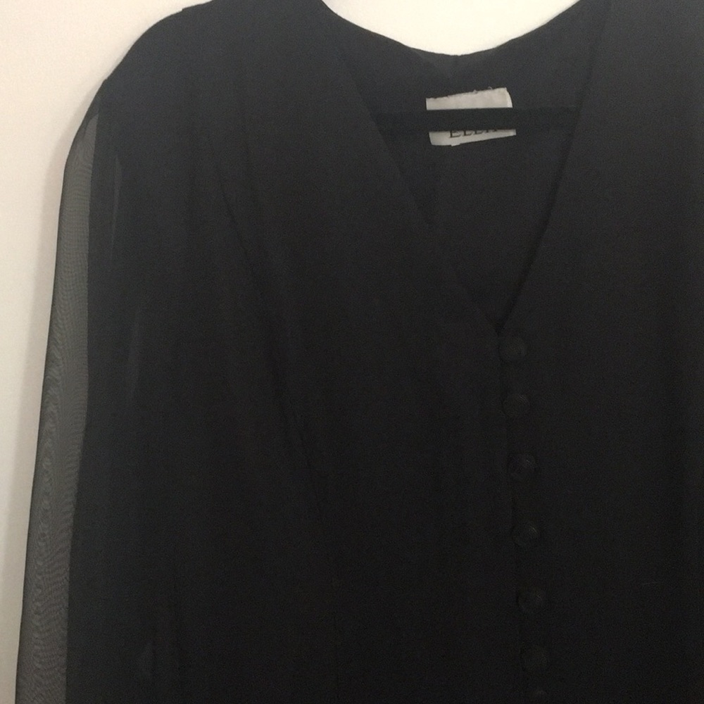 Vintage mesh sleeve button down dress
